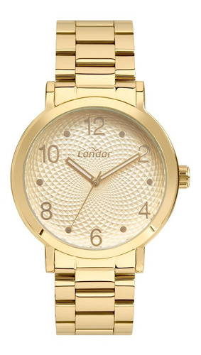 Relógio Condor Feminino Copc21jcu/4d Dourado Analogico Cor do fundo Champanhe