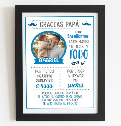 Regalo Para Papá Día Del Padre Foto Personalizado Foto Amor