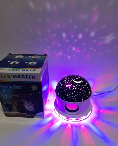 Lampara Led Rgb Luna Y Estrellas Parlante Bluethoo