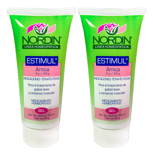 Gel Relajante Muscular De Árnica Estimul Nordin 60g Pack 2