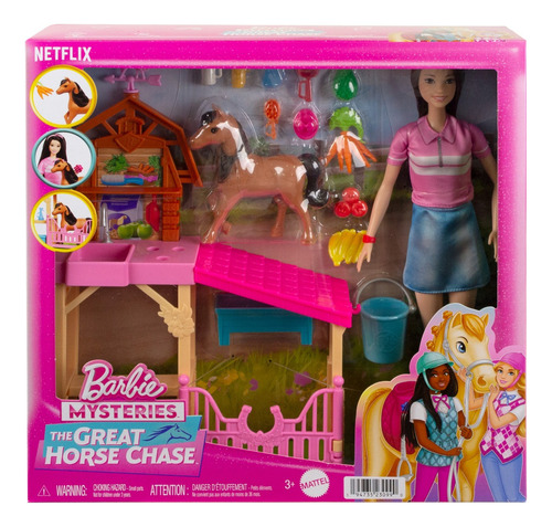 Playset Muñeca Barbie Cuidadora De Caballos