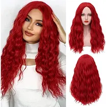 Comprar Sallcks Mujer Red Wig Long Curly Wavy Red Wigs Medio 2jhty