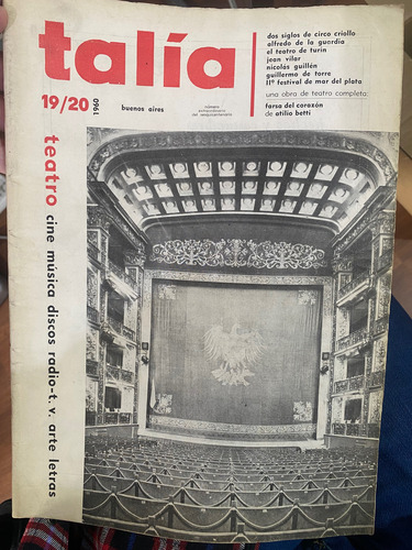 Talia Revista De Teatro Y Arte Año V N 19/20 Noviembre 1960 (Usado)