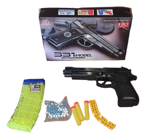 Pistola Juguete Balines 331 Beretta 4 En 1 + 500 Balines