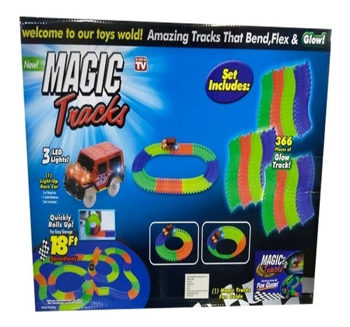 Pista Magic Tracks Flexible Brilla En La Oscuridad 96piezas