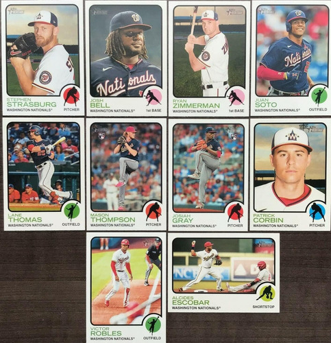 Juego De 10 Cartas Del Equipo Topps Heritage De Los Nacional