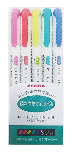 ( Original Zebra) Kit 5 Canetas Zebra Mildliner - Pack Verde