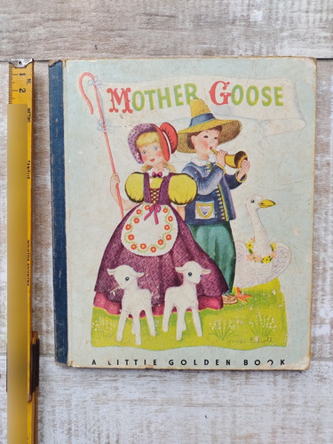 Mother Goose A Little Golden Book 1945 Libro Antiguo Niños