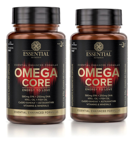 Kit 2unid Omega Core (60 Cápsulas) - Essential Nutrition