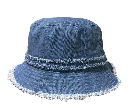 Sombreros Cubo Denim Daily Outdoor Frayed Blue Jean Brim Cap