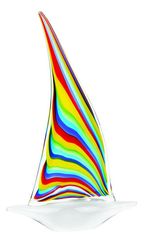 Badash Murano-style Art Glass Rainbow Sailboat Figurine - 13