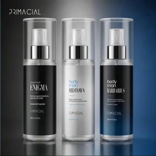 Kit Body Splash Masculino Barbarius + Enigma + Midtown 200ml