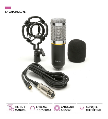Imagen 6 de 8 de Microfono Profesional Youtube Set Estudio Video Juegos Bm800