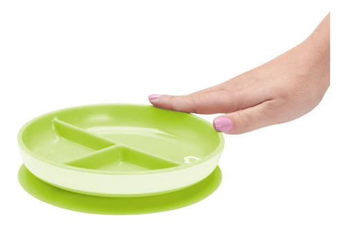 Imagem 6 de 7 de Kit Prato Infantil Divisória Ventosa + Talher Inox Munchkin