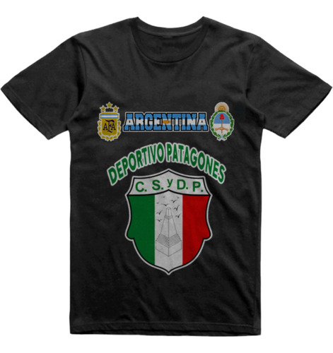 Remera Algodon Negra Club Deportivo Patagones