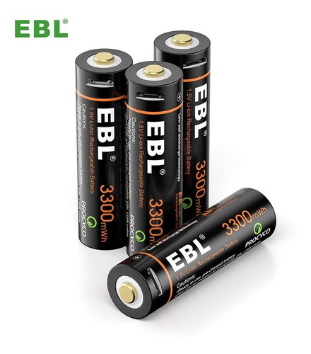 Baterías Ebl  1.5v Recargables Usb Aa Ebl Li-ion 3300mwh 