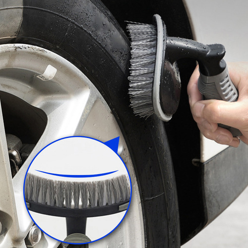 Cepillo Para Neumáticos De Coche Con Cabeza Curva Grande, Po