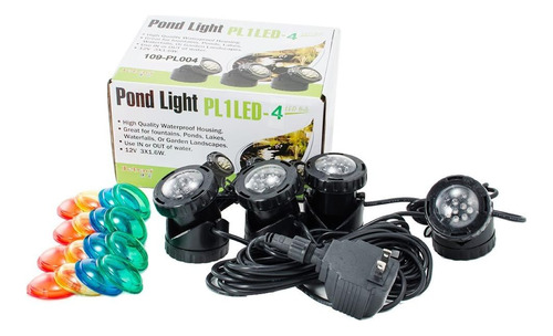 Kit De 4 Luces Led Superbrillantes Exteriores, Estanque...