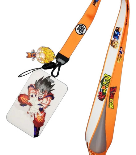 Lanyard Dragon Ball Con Porta Credencial Impresión Digital 