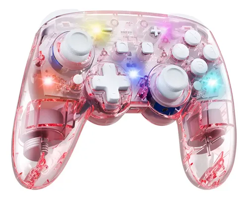Controlador De Jogo Bluetooth Rgb Para Nintendo Switch Rosa
