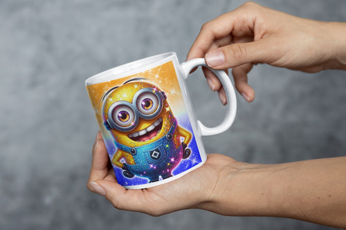 Caneca Apaixonante Minions Com Arte Efeito 3d Coleção
