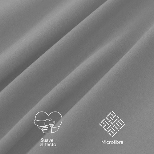Sabana De Cajon Ajustable De Microfibra Diferentes Tamaños Gris Individual Liso