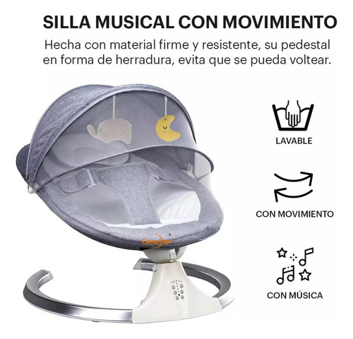 Silla Mecedora Eléctrica Inteligente Para Bebés Multifunción Con Sonido Eshopangie
