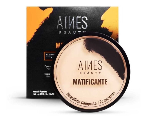 Maquillaje Compacto Matificante Aines Beauty Tono Claro 9g