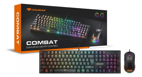 Combo Gamer Pc Teclado Mecánico Mouse Cougar Combat Diginet Color Del Teclado Negro