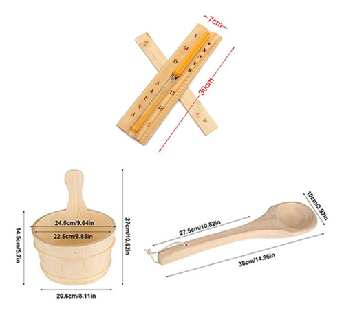 Kit De Cubo Y Cucharón De Madera Para Sauna, Juego De
