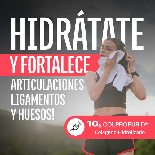 Electrolitos + Péptido De Colágeno Polvo Hidratar Sin Azúcar