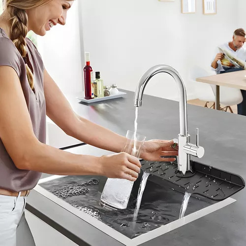 Kitx3 Cocina Organizador Protector Mesada Paño Acero Cepillo Negro Y Surtido