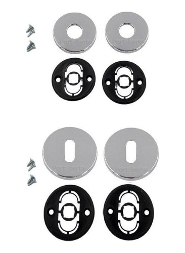 Kit Roseta Avulsa Fechadura Interna Imab Cromada Redonda 066