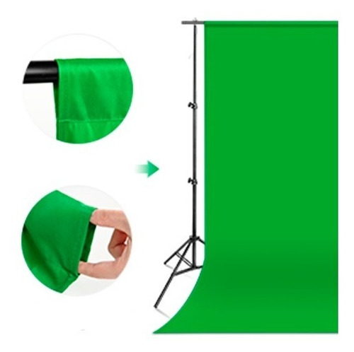 Imagen 8 de 8 de Fondo Infinito Verde Croma Key 2,5x 3 Mts Solo Tela