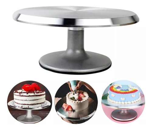 Base Giratoria Tortas Plato Giratorio Base Aluminio 29cm