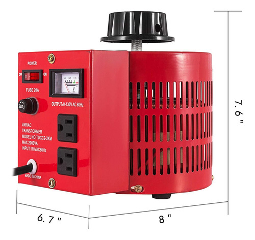 Transformador Variable 2000 Va 110v, 0-130v Regulador