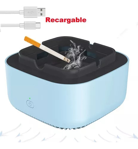 Cenicero Sin Humo Recargable Usb Multifuncional 2 En 1