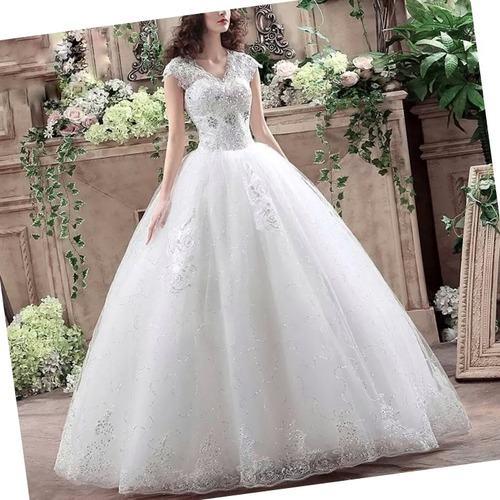 Imagen 1 de 4 de Vestido De Novia Romántico Nuevo Blanco Ivory Envió Gratis