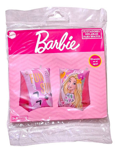Par De Flotis Inflable Salvavidas Brazo Flotador Barbie Color Rosa