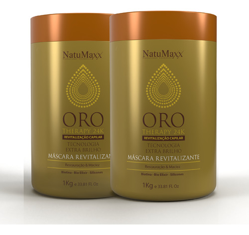 Kit 2 Máscara Hidratante Capilar Oro Therapy Natumaxx 1 Kg