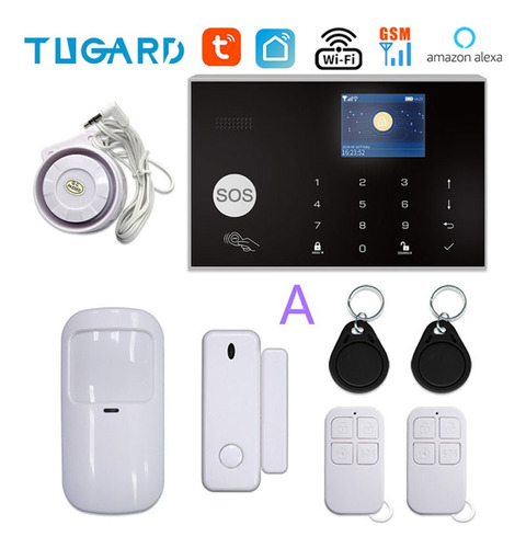 Kit Sistema Alarma Wifi Gsm Tuya Smart Tugard 2 Sensores