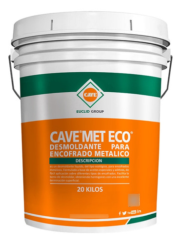 Cave Met Eco - Desmoldante Para Encofrados Balde 20 Lt