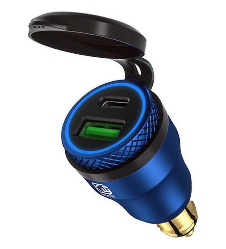 Cargador De Coche Usb Para Motocicleta Azul Cargador Rápido