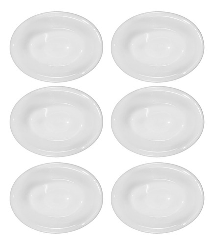 Set Juego X 6 Fuente Oval Honda Porcelana Schmidt 17 Cm