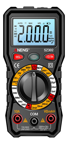 Multímetro Digital Profesional Aneng Sz302 2000 Cuentas Fs7