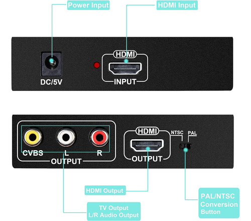 Convertidor De Adaptador Hdmi Rca Y Hdmi, Hdmi Hdmi+3rc...