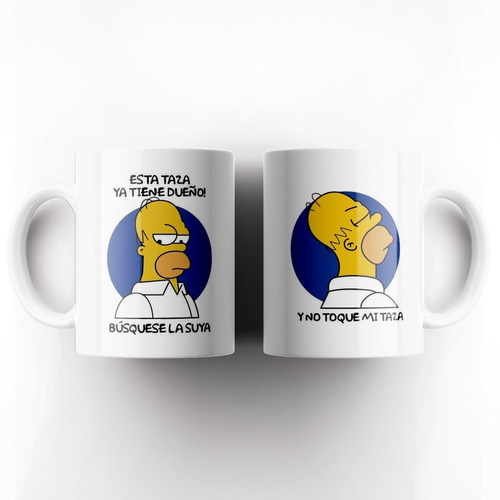 Taza De Homero Simpsons No Toques Mi Taza Busquese La Suya