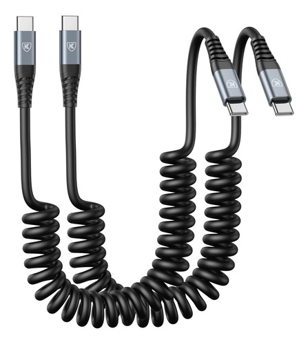 Usb C To C Cable 3ft 2pack Coiled Usb C Charger Cable For...