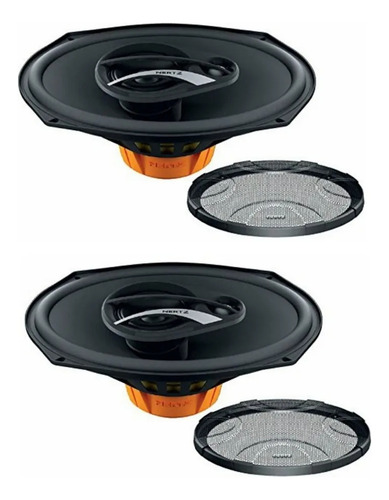 Kit Hertz 6x9 Alto Falantes Dcx 180w Rms 690.3 Triaxial Par Cor Preto