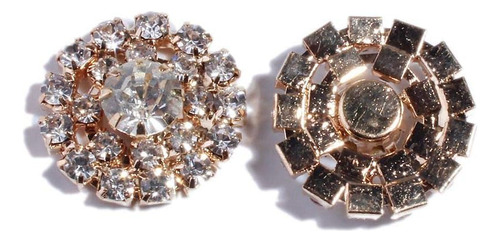 50 Botones Redondos De Diamantes De Imitación De Cristal De